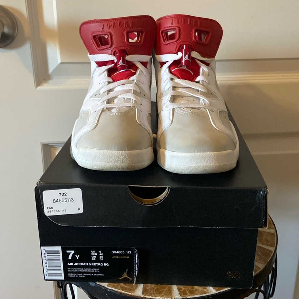 Jordan Retro 6 | White/Gym red- pure platinum